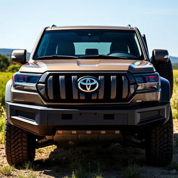 A stunning fusion between the front of a 2024 Toyota Land Cruiser 2F and the rear of a 2024 Jeep Wrangler