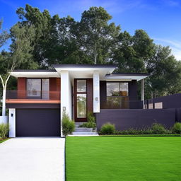 Generate a modern and spacious home design for a 1721 square foot plot.