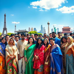 An inspiring and diverse gathering of people from different cultures around the world, standing together in unity