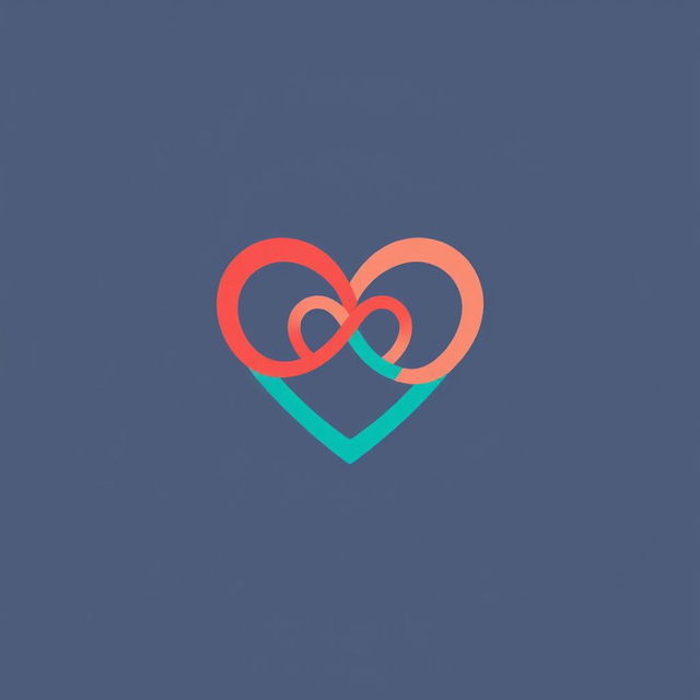 A unique and innovative logo design for a dating app, featuring an intertwined heart and infinity symbol to represent lasting connections