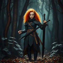 A fantasy book cover featuring a young and pretty witch standing gracefully in a mystical woods