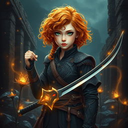 A captivating fantasy book cover featuring a teen pretty girl standing confidently in a mystical setting
