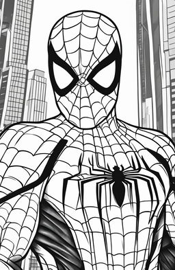 A minimalistic Marvel-inspired coloring page featuring Spider-Man.