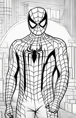 A minimalistic Marvel-inspired coloring page featuring Spider-Man.