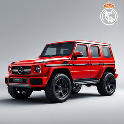 A stunning fusion of a Ferrari and a G-Wagon, showcasing a sleek and sporty design blended with rugged SUV characteristics