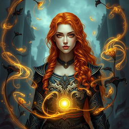 A captivating fantasy book cover featuring a teenaged woman, around 22 years old, inspired by League of Legends