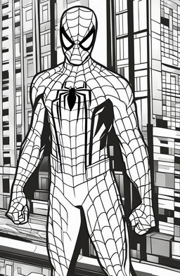 A minimalistic Spider-Man coloring book page.