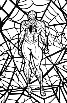 A minimalistic Spider-Man coloring book page.