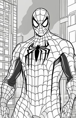 A minimalistic Spider-Man coloring book page.