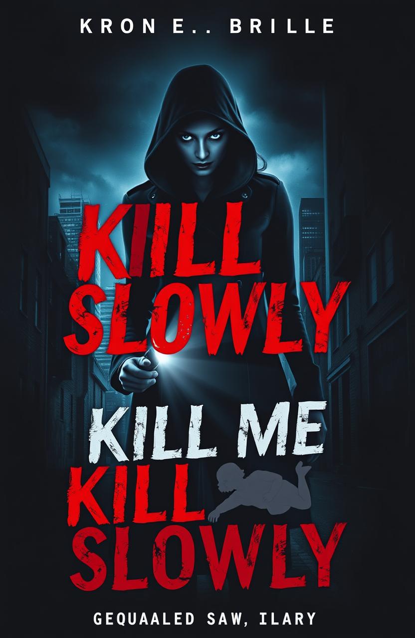 A captivating book cover for a suspenseful horror thriller titled 'Kill Me Slowly'