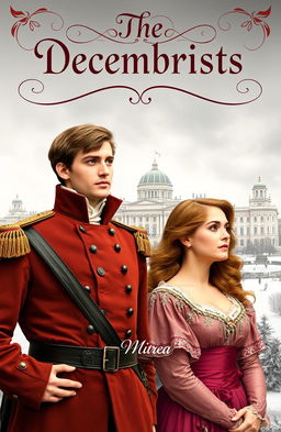 A historical book cover illustrating the Decembrists in the Russian Empire, featuring the main characters portrayed by Pierre Niney and Anna Chipovskaya