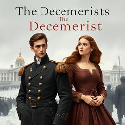 A historical book cover illustrating the Decembrists in the Russian Empire, featuring the main characters portrayed by Pierre Niney and Anna Chipovskaya