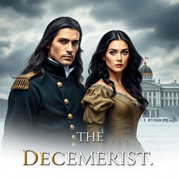 A historical book cover depicting the Decembrists in the Russian Empire, featuring a handsome man and a beautiful woman