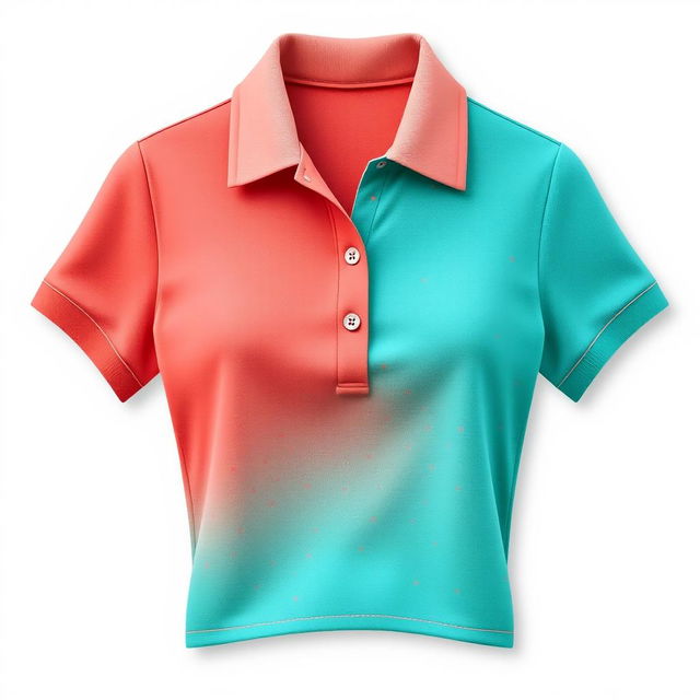 A stylish women's cropped polo shirt design with a fitted silhouette