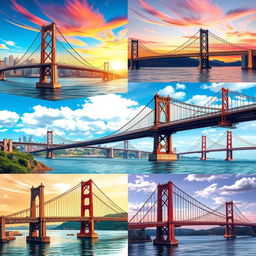 A visually stunning collection of 'bridges graphics' featuring various artistic interpretations of bridges from around the world