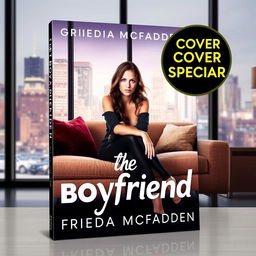 An eye-catching book cover design for 'The Boyfriend' by Freida McFadden, marked as 'Cover to Cover Special