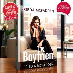 An eye-catching book cover design for 'The Boyfriend' by Freida McFadden, marked as 'Cover to Cover Special
