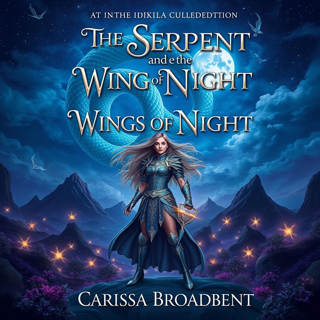 A mesmerizing book cover design for 'The Serpent and the Wings of Night' by Carissa Broadbent, the first book in the Crowns of Nyaxia series