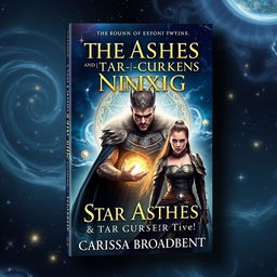 An enchanting book cover design for 'The Ashes and the Star-Cursed King' by Carissa Broadbent, the second installment in the Crowns of Nyaxia series