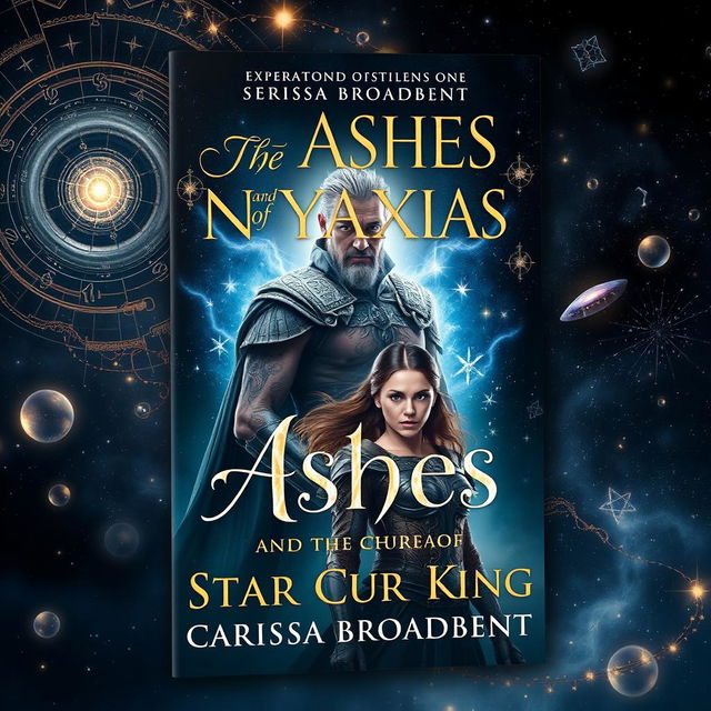 An enchanting book cover design for 'The Ashes and the Star-Cursed King' by Carissa Broadbent, the second installment in the Crowns of Nyaxia series