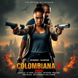A movie poster concept for Colombiana 2 titled 'The Return of the Assassin'