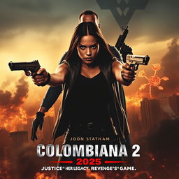 A movie poster concept for Colombiana 2 titled 'The Return of the Assassin'