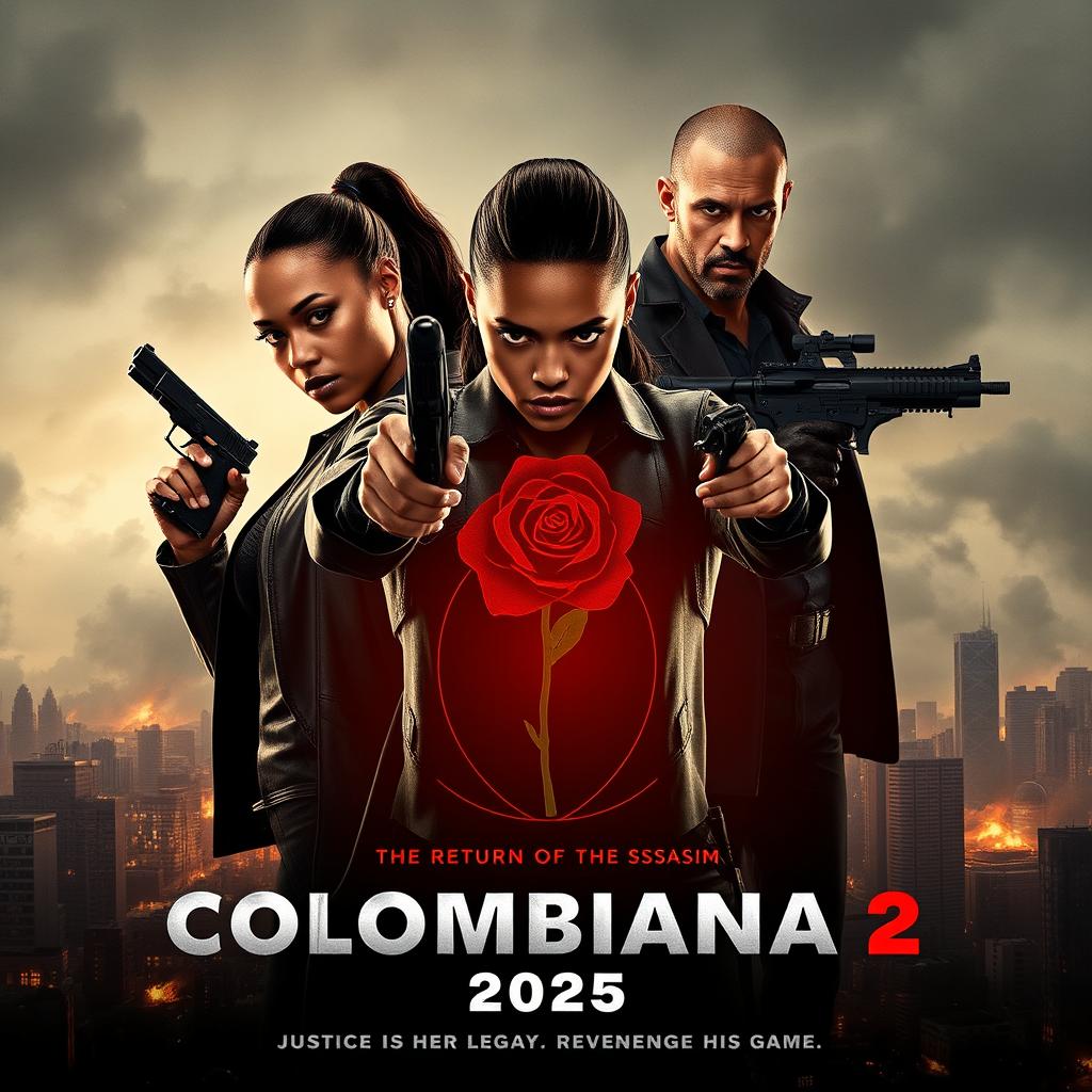 A movie poster concept for Colombiana 2 titled 'The Return of the Assassin'