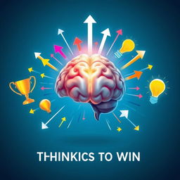 A visually striking image representing the concept of 'thinking to win,' showcasing a vibrant brain radiating energy and light