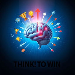 A visually striking image representing the concept of 'thinking to win,' showcasing a vibrant brain radiating energy and light