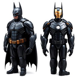 A Batman suit inspired by Iron Man, combining the sleek design of the 1966 Batmobile with elements from the 2015 Batmobile