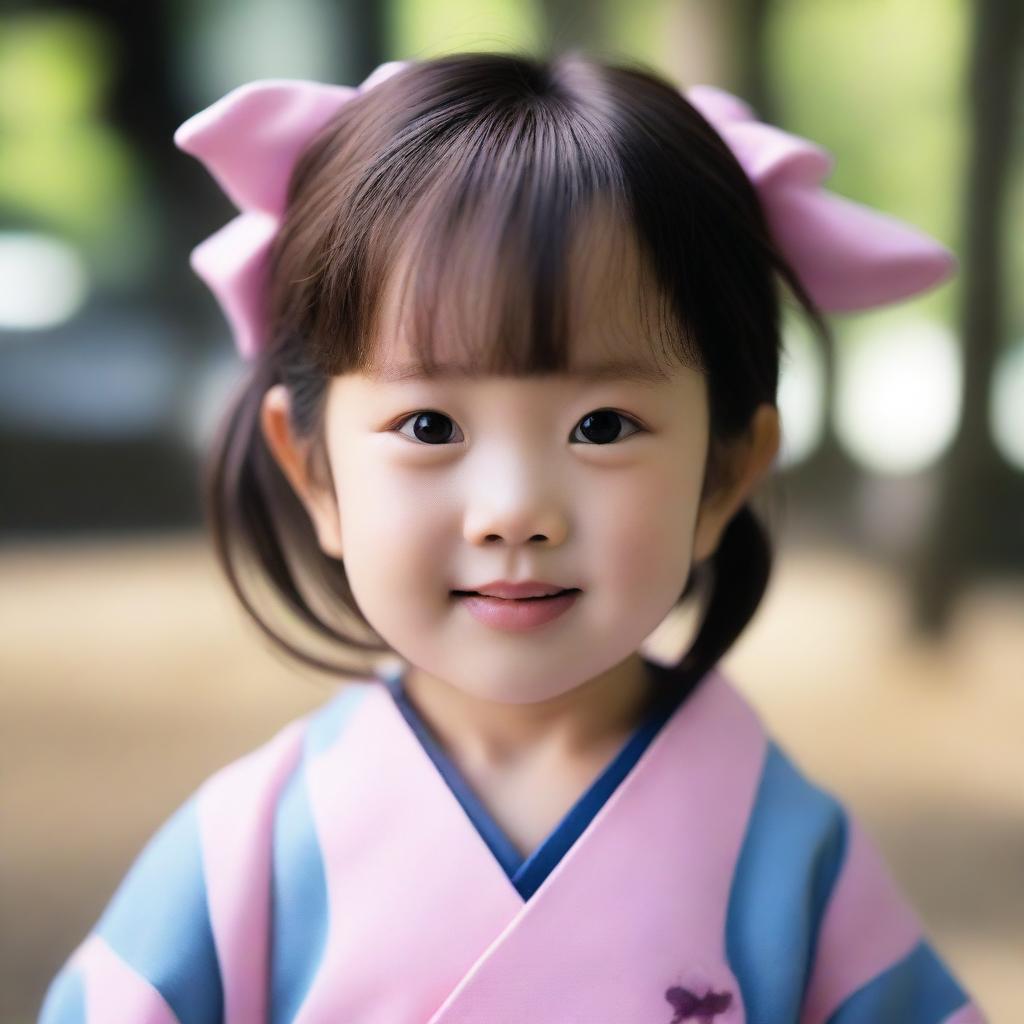 A hyper-realistic portrayal of a sweet, beautiful and incredibly cute Japanese child.