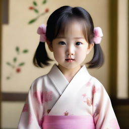 A hyper-realistic portrayal of a sweet, beautiful and incredibly cute Japanese child.