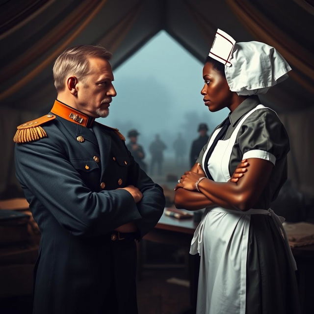 An intense face-off between a Civil War general and a dedicated nurse, set against the backdrop of a battlefield hospital