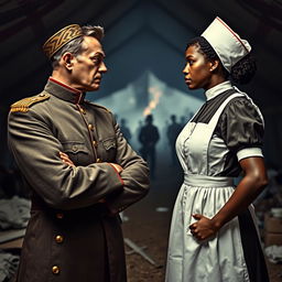 An intense face-off between a Civil War general and a dedicated nurse, set against the backdrop of a battlefield hospital