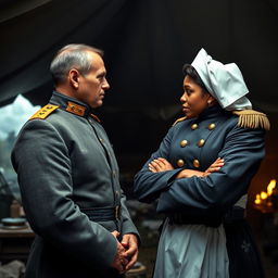 An intense face-off between a Civil War general and a dedicated nurse, set against the backdrop of a battlefield hospital
