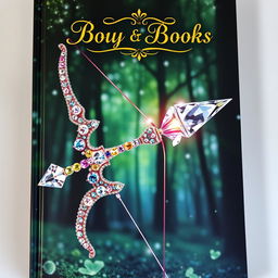 A stunning book cover featuring a bow and arrow made entirely of sparkling crystals