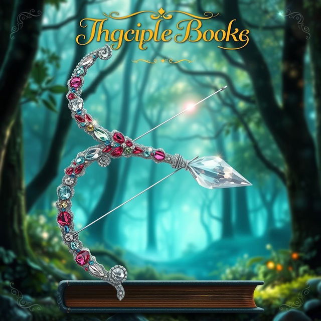 A stunning book cover featuring a bow and arrow made entirely of sparkling crystals