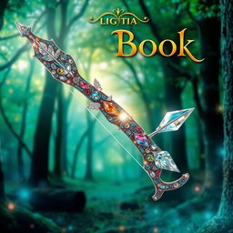 A stunning book cover featuring a bow and arrow made entirely of sparkling crystals