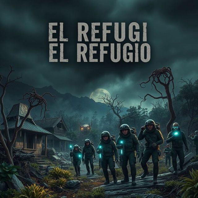 A haunting cover for a horror novel titled 'El Refugio'