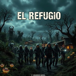 A haunting cover for a horror novel titled 'El Refugio'