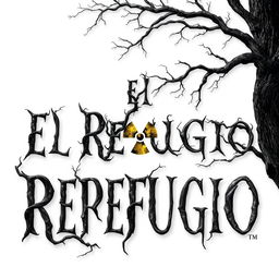 A chilling book cover design for a horror novel titled 'El Refugio', featuring the title prominently displayed in a unique font that resembles intricate tree branches, set against a stark white background