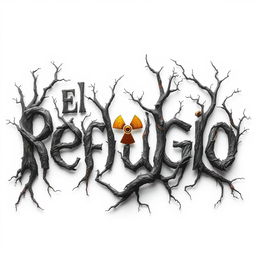 A horror-themed book cover titled 'El Refugio' set against a stark white background