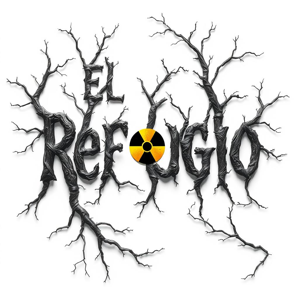 A horror-themed book cover titled 'El Refugio' set against a stark white background