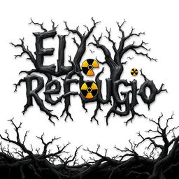 A horror-themed book cover titled 'El Refugio' set against a stark white background