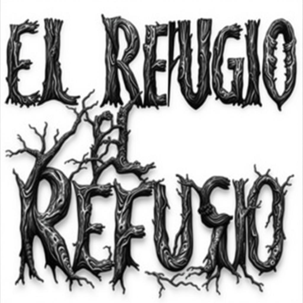 A horror-themed book cover titled 'El Refugio', featuring a background in pure white