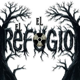 A horror-themed book cover titled 'El Refugio', featuring a background in pure white