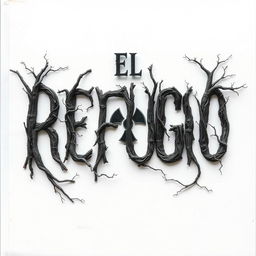 A horror-themed book cover titled 'El Refugio', set against a stark white background