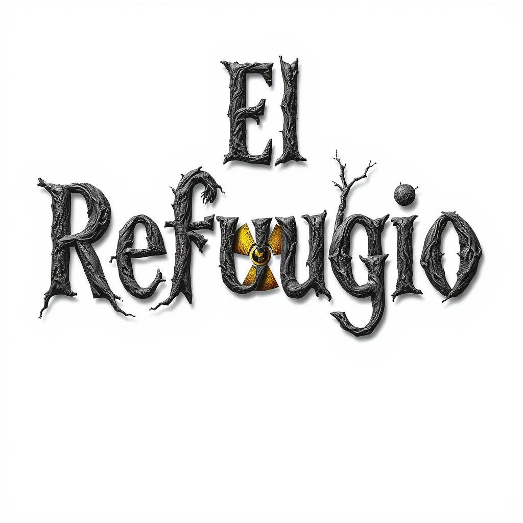 A horror-themed book cover titled 'El Refugio', designed with a white background