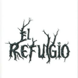 A horror-themed book cover titled 'El Refugio', designed with a white background