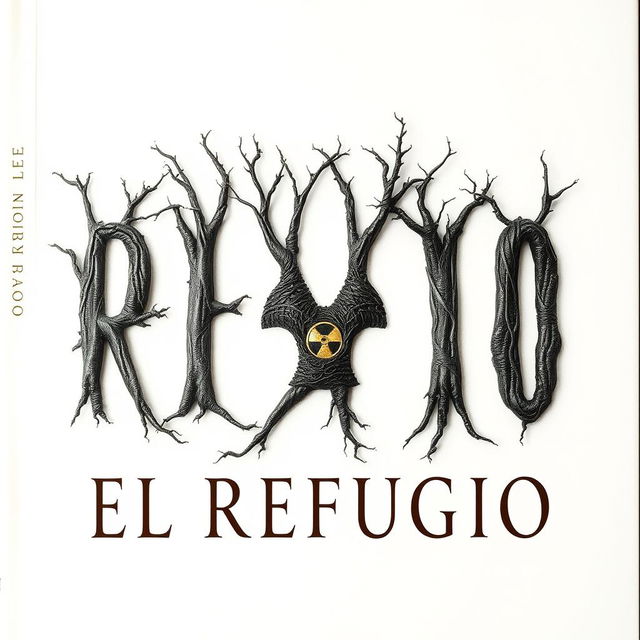 A horror-themed book cover titled 'El Refugio', designed with a white background